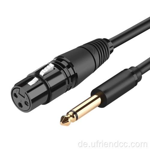 Gold plattierte TRS -Audio -Buchse zum XLR/DMX -Kabel